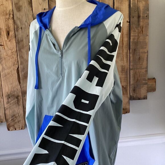 PINK 90’s Half‎ Zip Lightweight Oversized Hoodie Windbreaker Color Block Medium - Picture 6 of 15